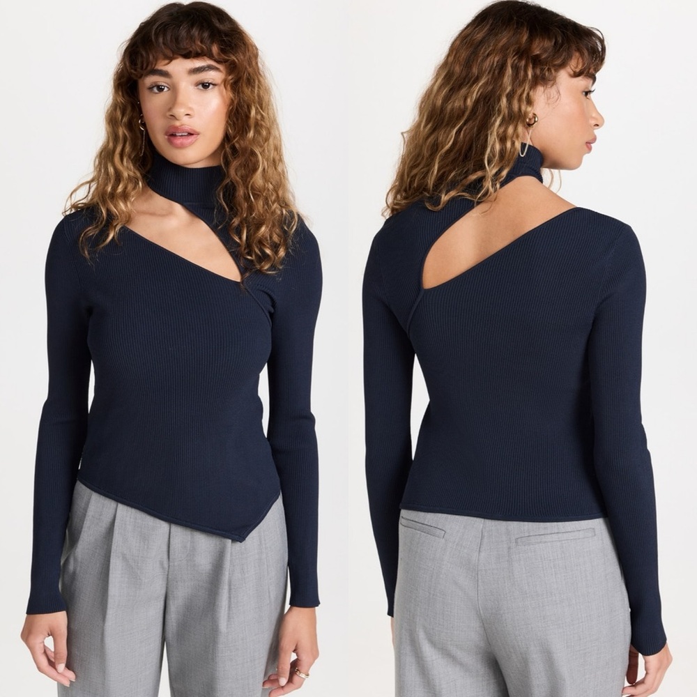 Cult Gaia | NWT Krislyn Knit Top in Aspen Navy Small